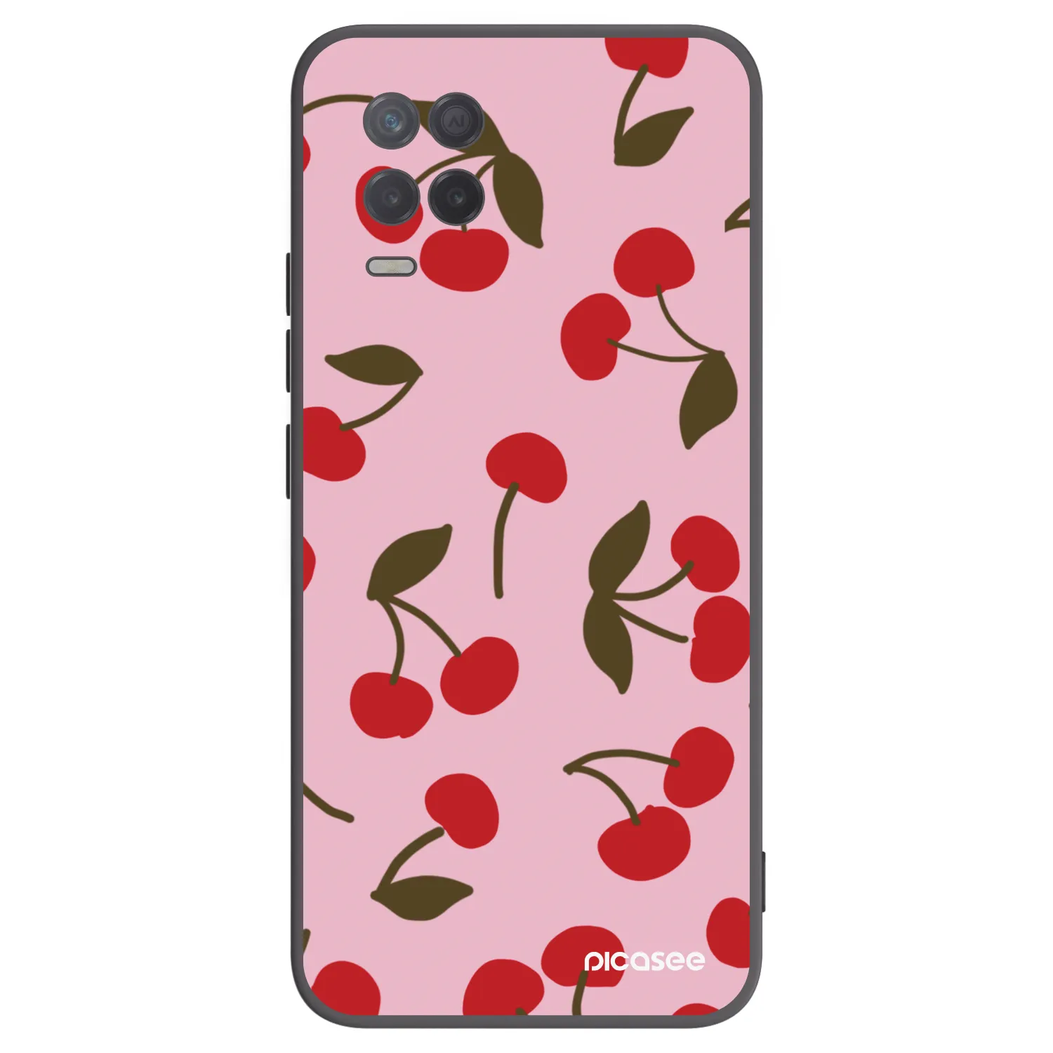 Picasee fekete szilikon tok az alábbi mobiltelefonokra Realme 8 5G - Cherry