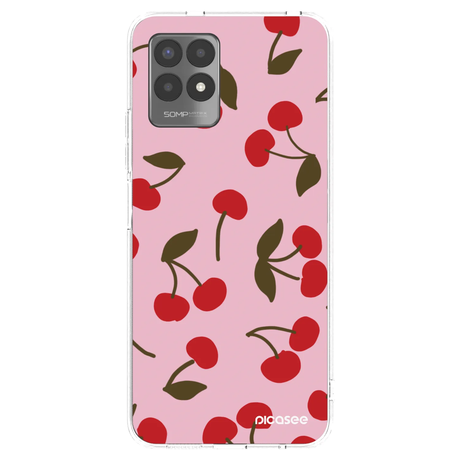 Picasee átlátszó szilikon tok az alábbi mobiltelefonokra Realme 8i - Cherry
