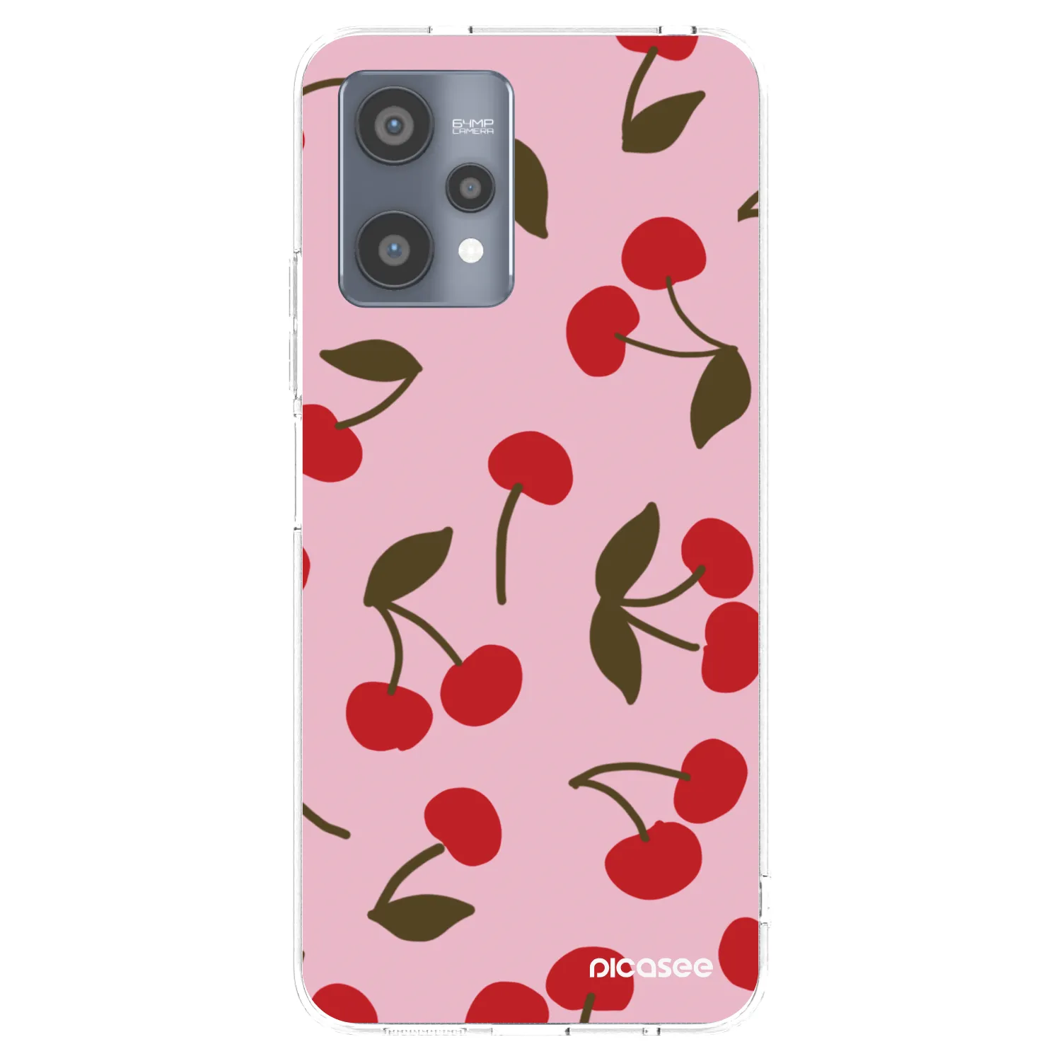 Picasee átlátszó szilikon tok az alábbi mobiltelefonokra Realme 9 Pro 5G - Cherry