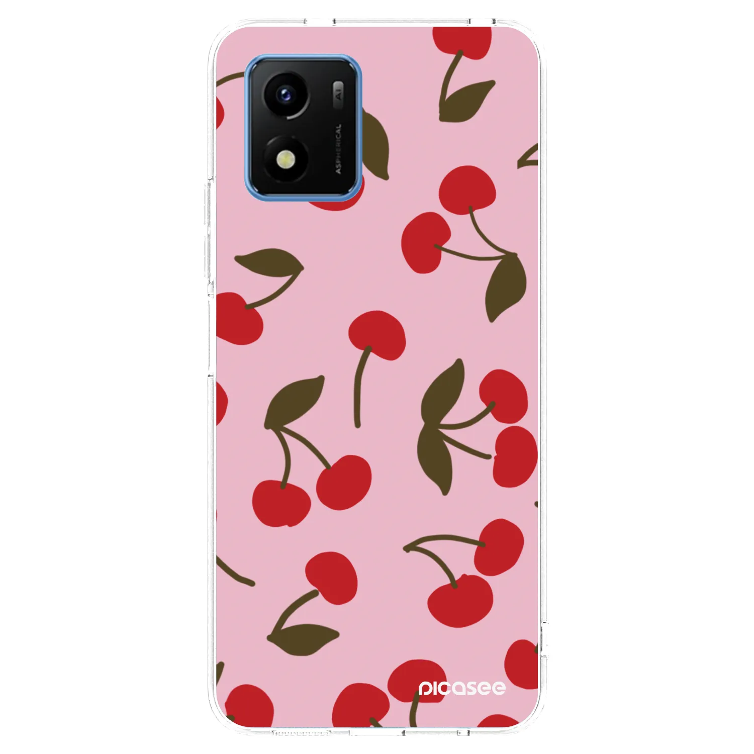 Picasee átlátszó szilikon tok az alábbi mobiltelefonokra Vivo Y01 - Cherry