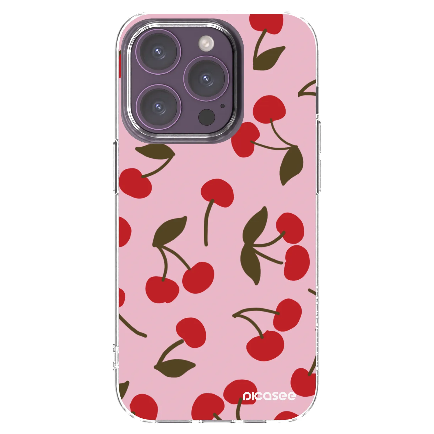Picasee átlátszó szilikon tok az alábbi mobiltelefonokra Apple iPhone 14 Pro - Cherry