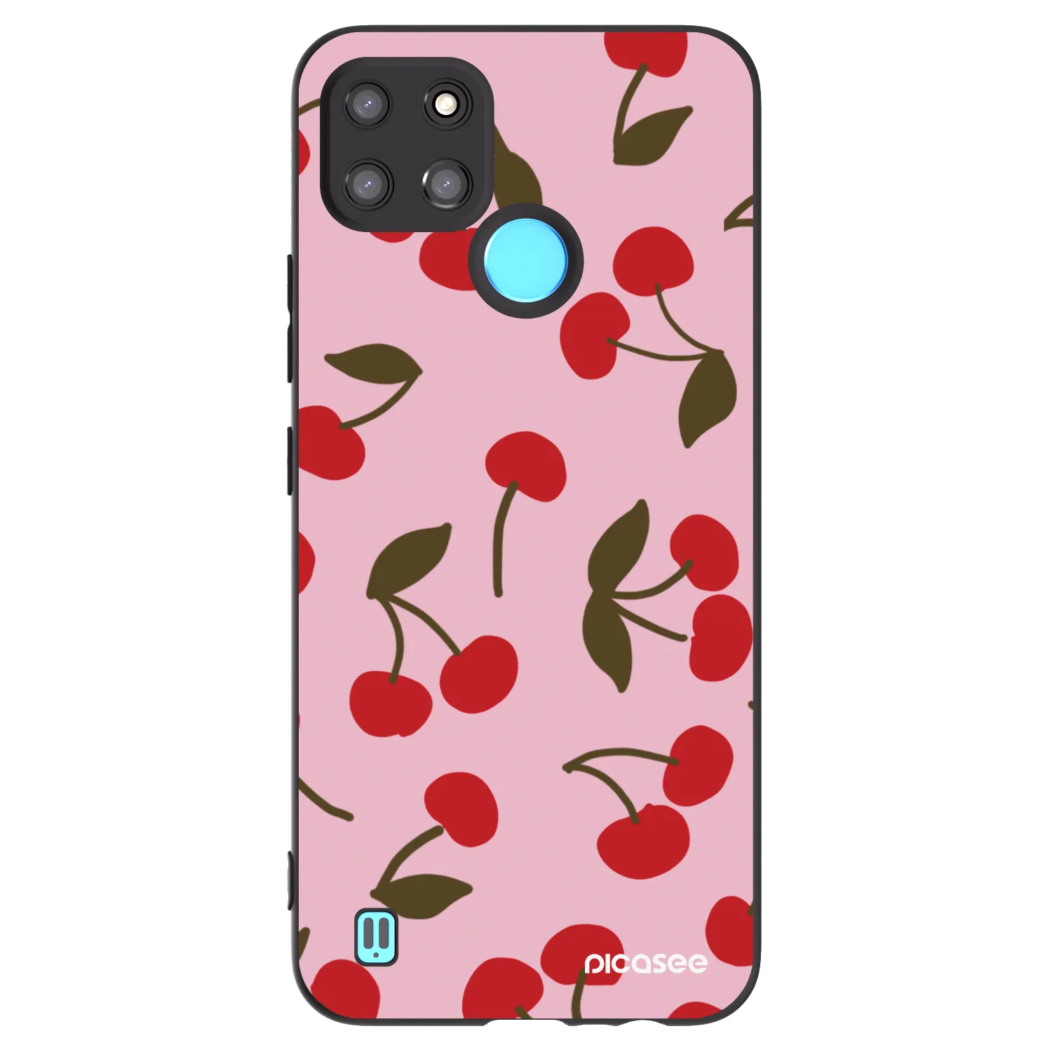 Picasee fekete szilikon tok az alábbi mobiltelefonokra Realme C21Y - Cherry