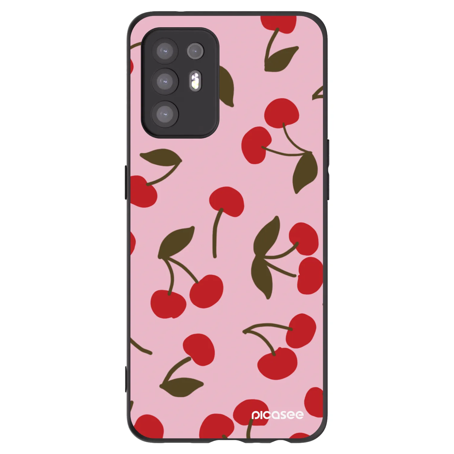 Picasee fekete szilikon tok az alábbi mobiltelefonokra OPPO A94 5G - Cherry