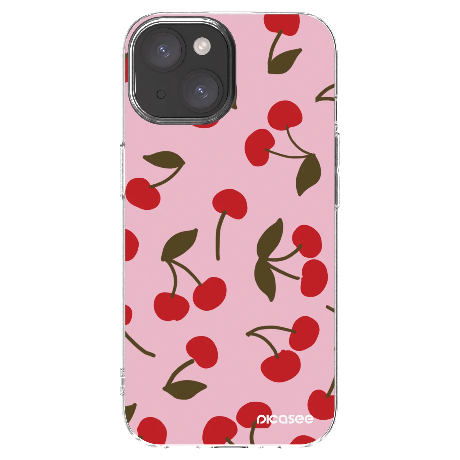 Picasee átlátszó szilikon tok az alábbi mobiltelefonokra Apple iPhone 15 - Cherry