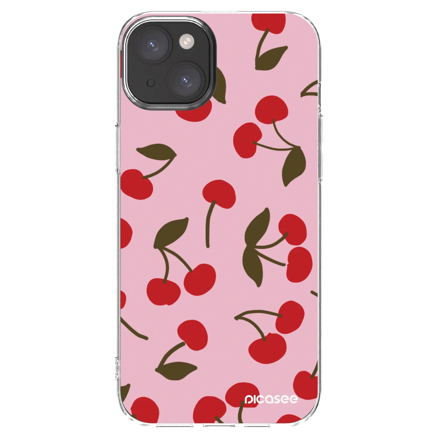 Picasee átlátszó szilikon tok az alábbi mobiltelefonokra Apple iPhone 15 Plus - Cherry