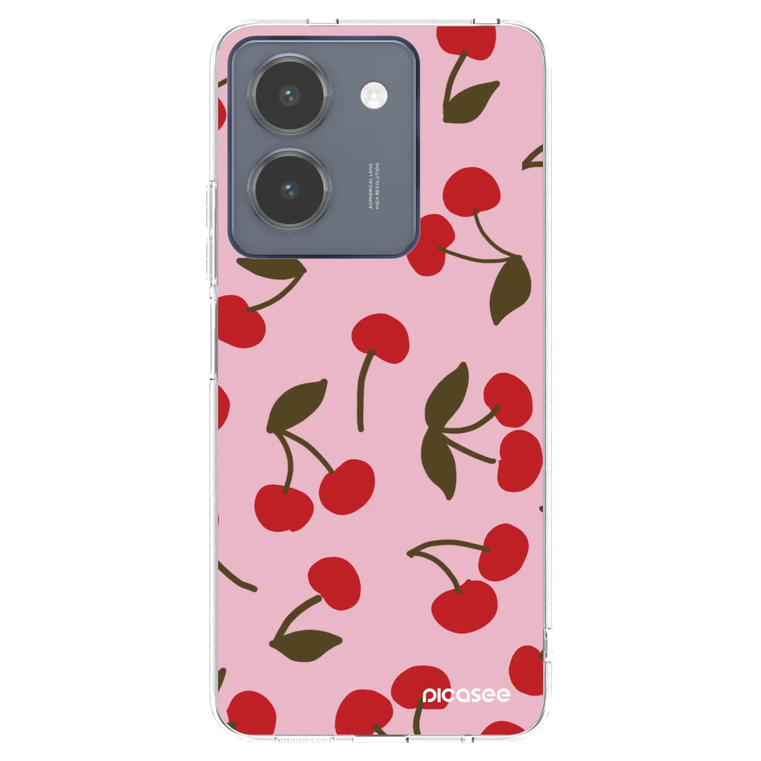 Picasee átlátszó szilikon tok az alábbi mobiltelefonokra Vivo Y36 4G - Cherry
