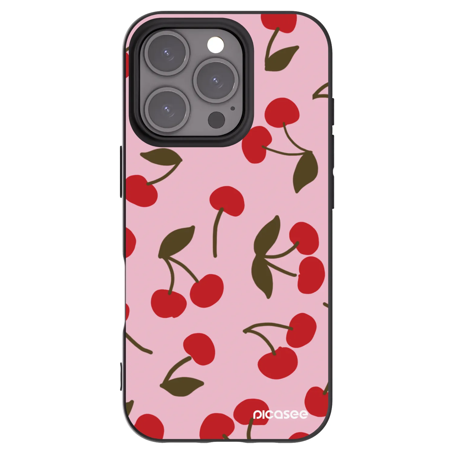 Picasee fekete szilikon tok az alábbi mobiltelefonokra Apple iPhone 16 Pro - Cherry