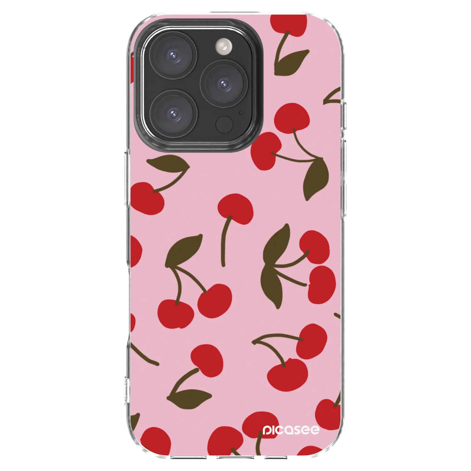 Picasee átlátszó szilikon tok az alábbi mobiltelefonokra Apple iPhone 16 Pro - Cherry