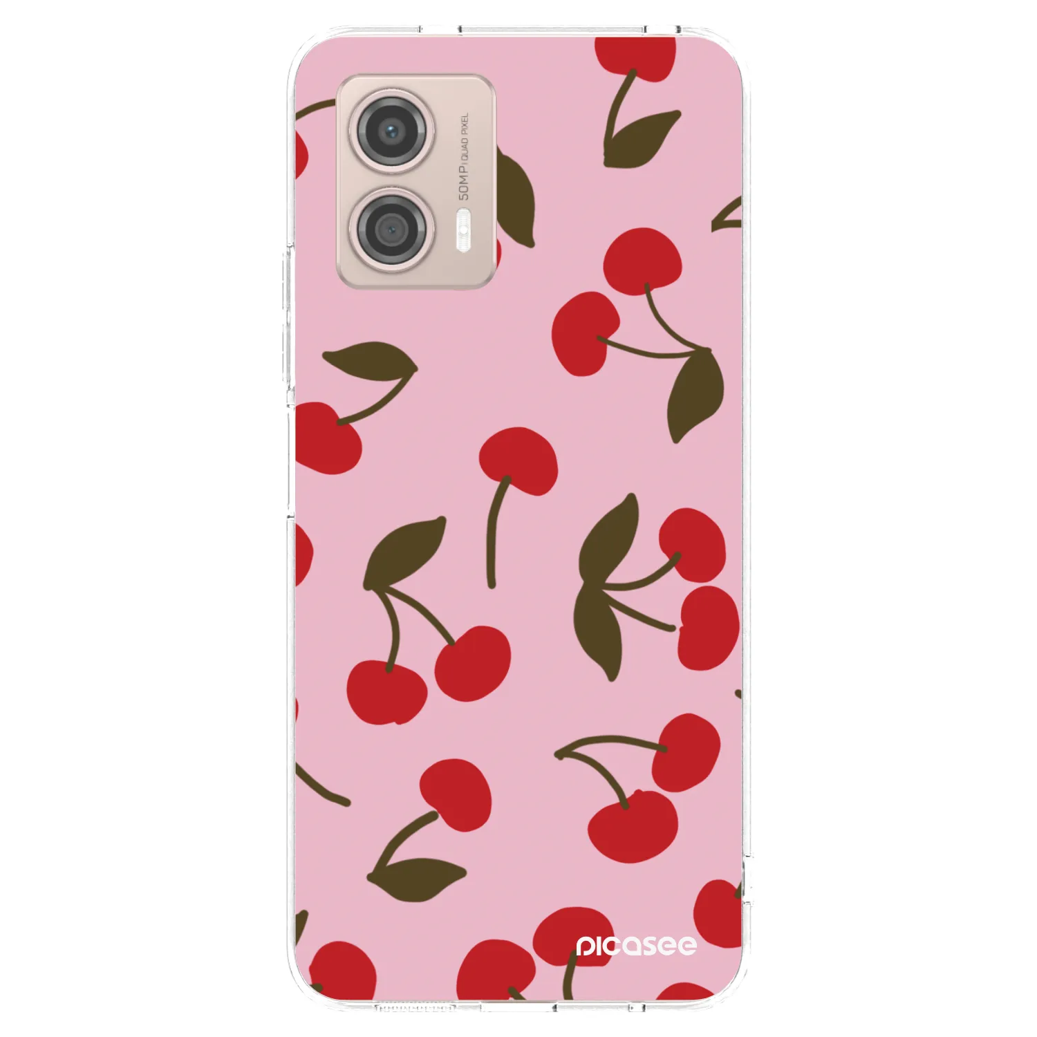 Picasee átlátszó szilikon tok az alábbi mobiltelefonokra Motorola Moto G53 5G - Cherry