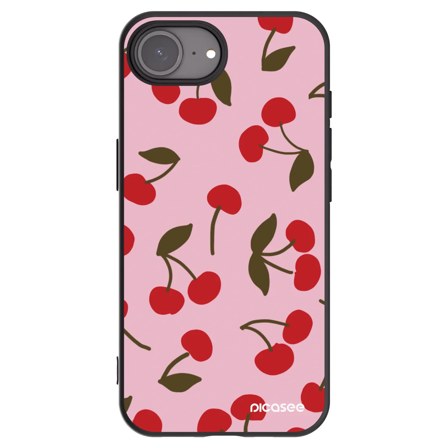 Picasee fekete szilikon tok az alábbi mobiltelefonokra Apple iPhone 16e - Cherry
