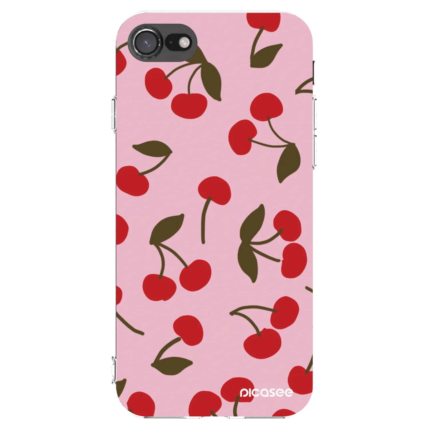 Picasee átlátszó szilikon tok az alábbi mobiltelefonokra Apple iPhone 7 - Cherry