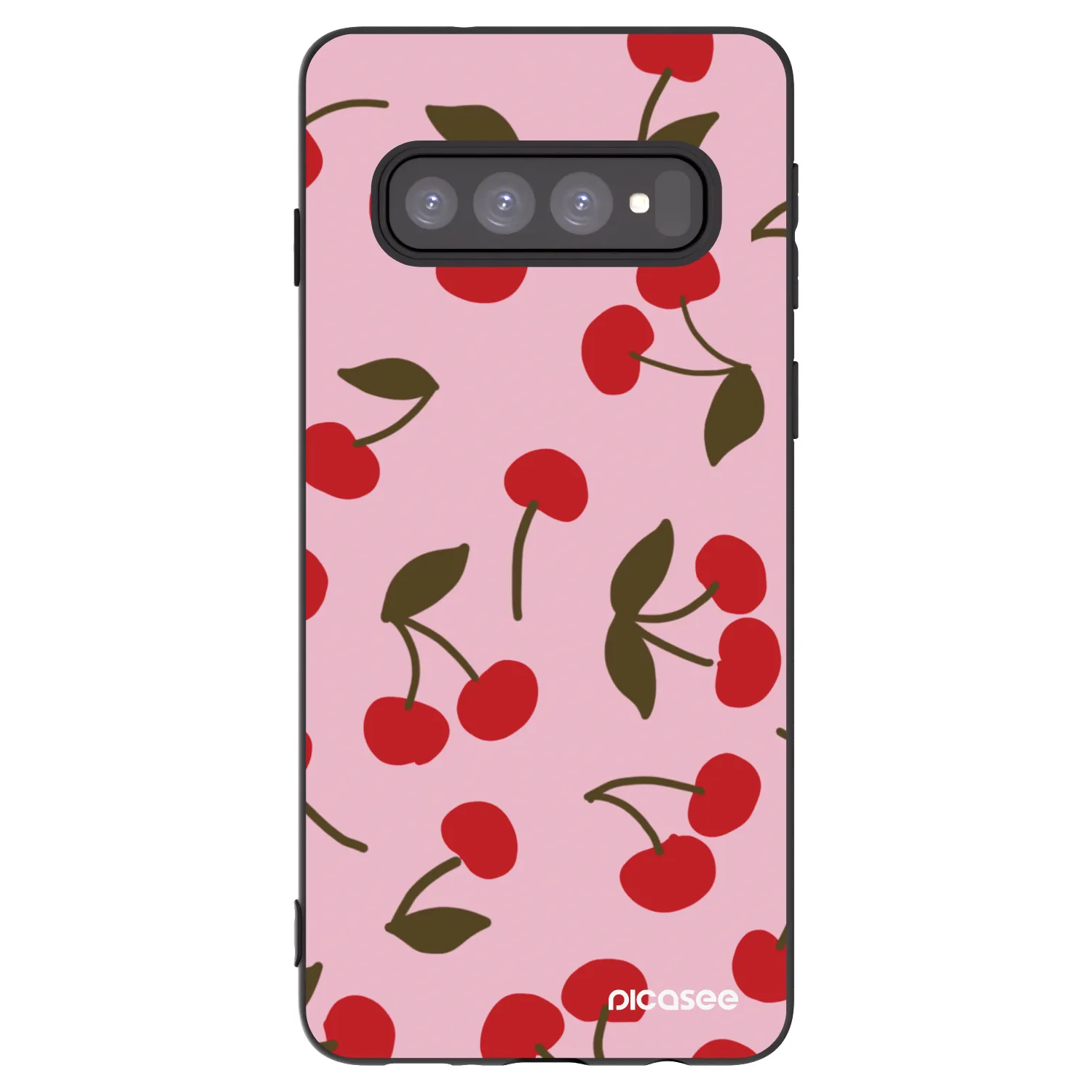 Picasee fekete szilikon tok az alábbi mobiltelefonokra Samsung Galaxy S10 G973 - Cherry