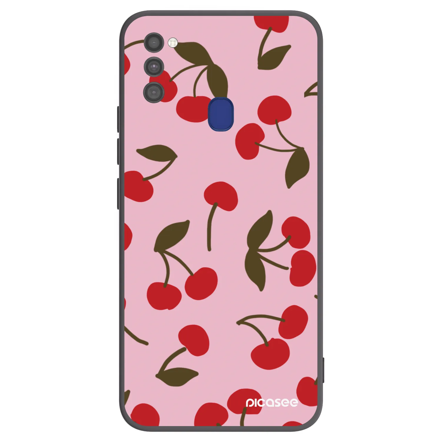 Picasee fekete szilikon tok az alábbi mobiltelefonokra Samsung Galaxy M21 M215F - Cherry