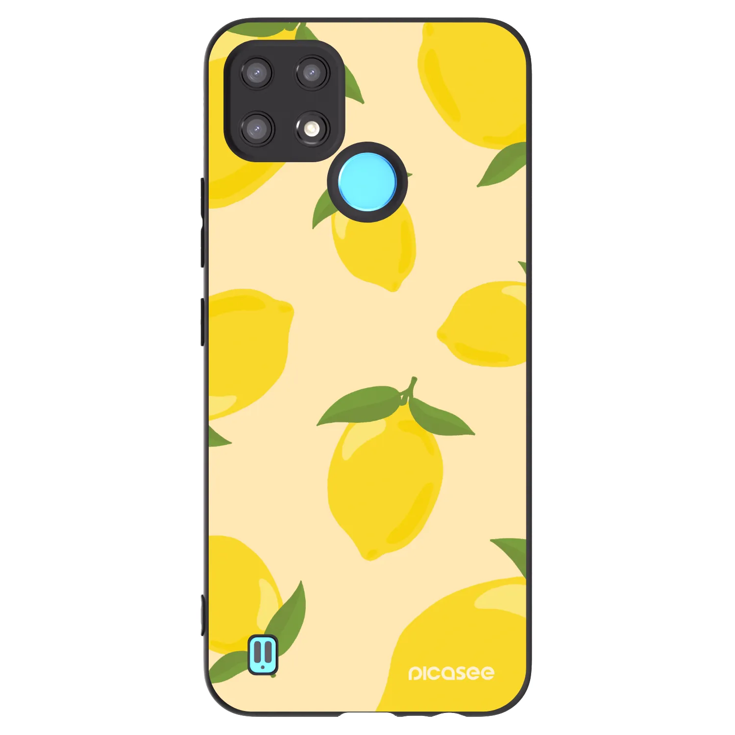 Picasee fekete szilikon tok az alábbi mobiltelefonokra Realme C21 - Limoncella