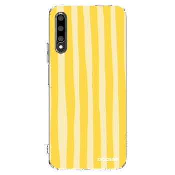 Picasee átlátszó szilikon tok az alábbi mobiltelefonokra Honor 9X Pro - Lines lemon