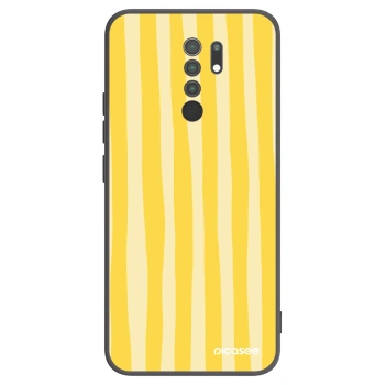 Picasee fekete szilikon tok az alábbi mobiltelefonokra Xiaomi Redmi 9 - Lines lemon