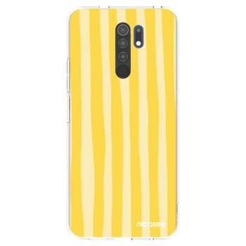 Picasee átlátszó szilikon tok az alábbi mobiltelefonokra Xiaomi Redmi 9 - Lines lemon