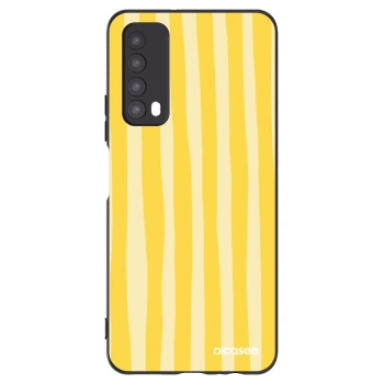 Picasee fekete szilikon tok az alábbi mobiltelefonokra Huawei P Smart 2021 - Lines lemon
