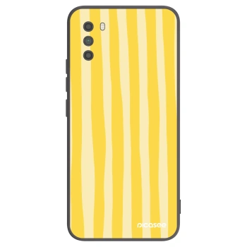 Picasee fekete szilikon tok az alábbi mobiltelefonokra Xiaomi Poco M3 - Lines lemon