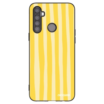 Picasee fekete szilikon tok az alábbi mobiltelefonokra Realme 6i - Lines lemon