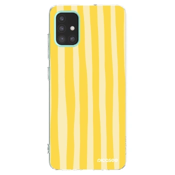 Picasee átlátszó szilikon tok az alábbi mobiltelefonokra Samsung Galaxy M31s - Lines lemon