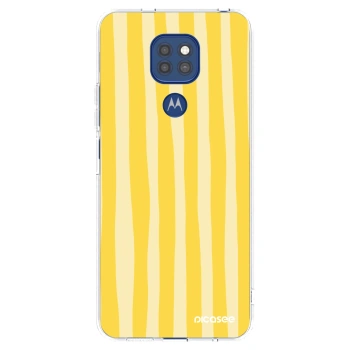 Picasee átlátszó szilikon tok az alábbi mobiltelefonokra Motorola Moto G9 Play - Lines lemon