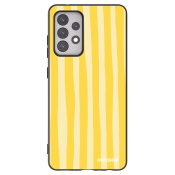 Picasee fekete szilikon tok az alábbi mobiltelefonokra Samsung Galaxy A52 5G A525F - Lines lemon