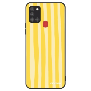Szilikon tok erre a típusra Samsung Galaxy A21s - Lines lemon