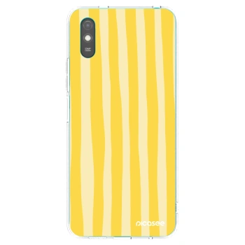 Picasee átlátszó szilikon tok az alábbi mobiltelefonokra Xiaomi Redmi 9AT - Lines lemon