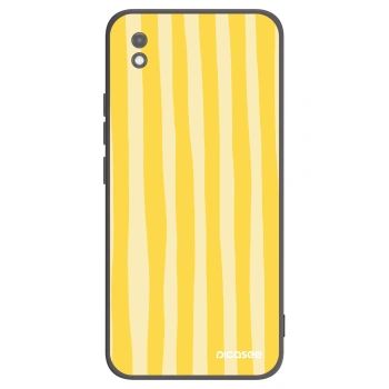 Picasee fekete szilikon tok az alábbi mobiltelefonokra Xiaomi Redmi 9AT - Lines lemon