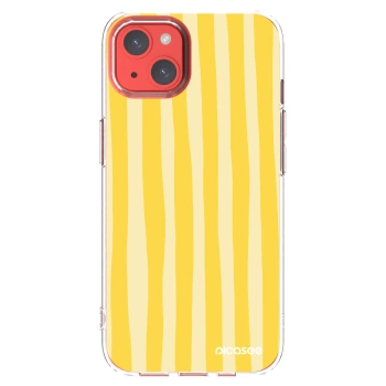 Picasee átlátszó szilikon tok az alábbi mobiltelefonokra Apple iPhone 13 - Lines lemon