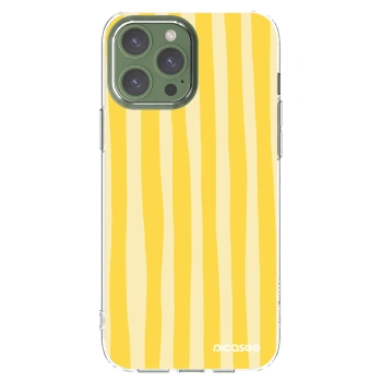Picasee átlátszó szilikon tok az alábbi mobiltelefonokra Apple iPhone 13 Pro Max - Lines lemon