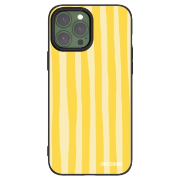 Picasee fekete szilikon tok az alábbi mobiltelefonokra Apple iPhone 13 Pro Max - Lines lemon