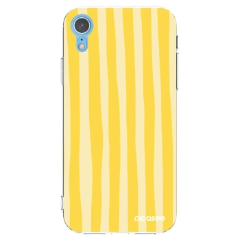 Picasee átlátszó szilikon tok az alábbi mobiltelefonokra Apple iPhone XR - Lines lemon