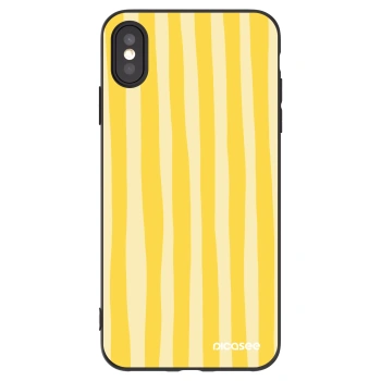 Picasee fekete szilikon tok az alábbi mobiltelefonokra Apple iPhone XS Max - Lines lemon