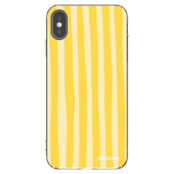 Picasee átlátszó szilikon tok az alábbi mobiltelefonokra Apple iPhone XS Max - Lines lemon