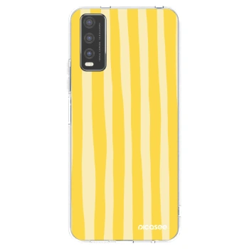 Picasee átlátszó szilikon tok az alábbi mobiltelefonokra Vivo Y20s - Lines lemon