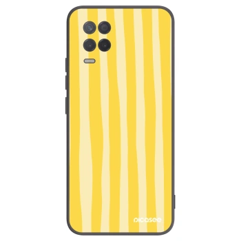 Picasee fekete szilikon tok az alábbi mobiltelefonokra Realme 8 5G - Lines lemon