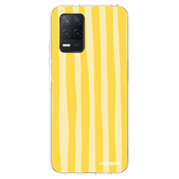 Picasee átlátszó szilikon tok az alábbi mobiltelefonokra Realme 8 5G - Lines lemon