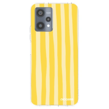 Picasee átlátszó szilikon tok az alábbi mobiltelefonokra Realme 9 Pro 5G - Lines lemon