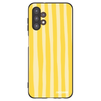Picasee fekete szilikon tok az alábbi mobiltelefonokra Samsung Galaxy A13 4G A135 - Lines lemon