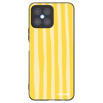 Picasee fekete szilikon tok az alábbi mobiltelefonokra Honor X8 4G - Lines lemon