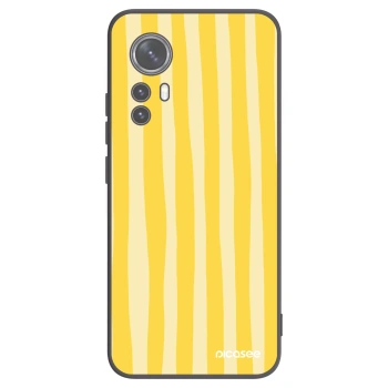 Picasee fekete szilikon tok az alábbi mobiltelefonokra Xiaomi 12X - Lines lemon