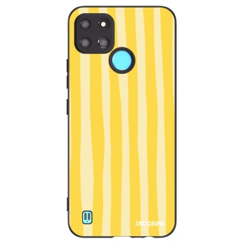 Picasee fekete szilikon tok az alábbi mobiltelefonokra Realme C21Y - Lines lemon