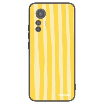 Picasee fekete szilikon tok az alábbi mobiltelefonokra Xiaomi 12 Lite - Lines lemon
