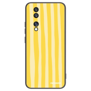 Picasee fekete szilikon tok az alábbi mobiltelefonokra Honor 70 - Lines lemon