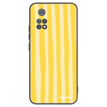Picasee fekete szilikon tok az alábbi mobiltelefonokra Xiaomi Poco M4 Pro - Lines lemon