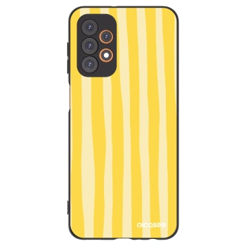 Picasee fekete szilikon tok az alábbi mobiltelefonokra Samsung Galaxy A23 A235F 4G - Lines lemon