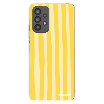 Picasee átlátszó szilikon tok az alábbi mobiltelefonokra Samsung Galaxy A73 5G - Lines lemon