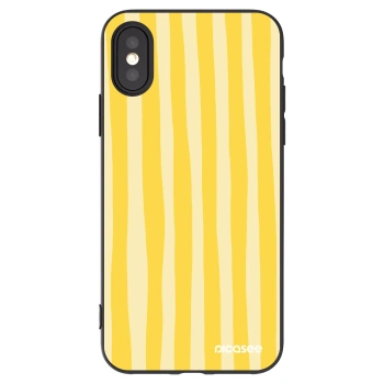 Picasee fekete szilikon tok az alábbi mobiltelefonokra Apple iPhone X/XS - Lines lemon